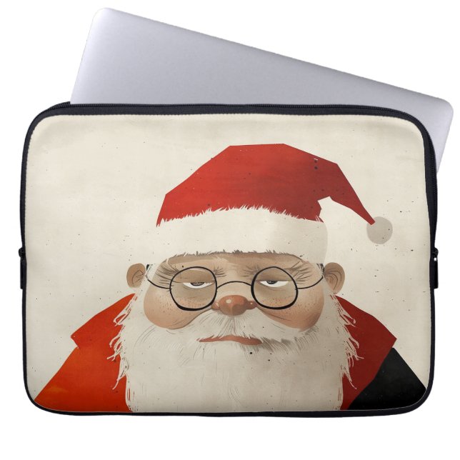 Vermoeide kerstman laptop sleeve (Voorkant)