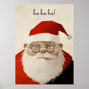 Vermoeide kerstman poster