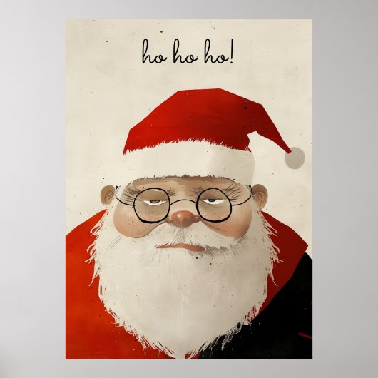 Vermoeide kerstman poster (Voorkant)