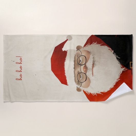 Vermoeide kerstman strandlaken (Voorkant)