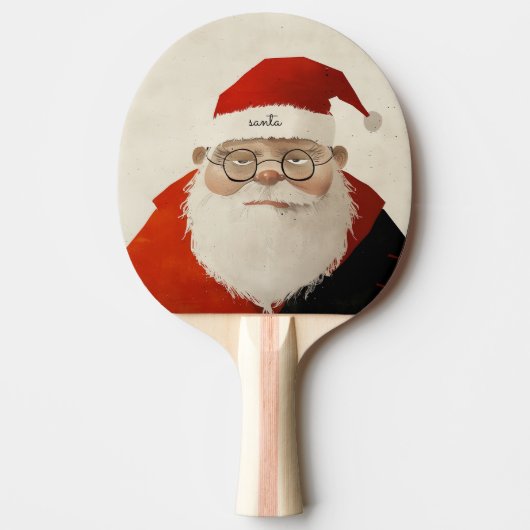 Vermoeide kerstman tafeltennisbatje (Voorkant)