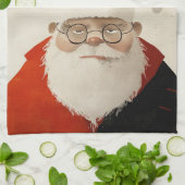 Vermoeide kerstman theedoek (Gevouwen)