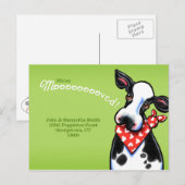 Vermoeide Koe Nieuwe adresaankondigingen Aankondigingskaart (Voorkant / Achterkant)