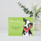 Vermoeide Koe Nieuwe adresaankondigingen Aankondigingskaart (Staand voorkant)