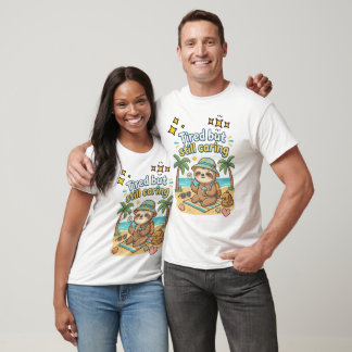 Vermoeide maar nog steeds zorgzame luiaard zomer T T-shirt