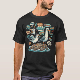 Vermoeide Moeder die tegen Zeemeeuwen Schreeuwt - T-shirt