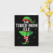 Vermoeide Moeder Elf Kerst Meisjes Vrouwen Elf Squ Kaart (Gele Bloem)