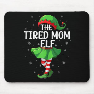 Vermoeide Moeder Elf Kerst Meisjes Vrouwen Elf Squ Muismat