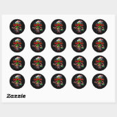 Vermoeide moeder elf moeder bijpassende familie gr ronde sticker (Vel)