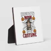 Vermoeide Moeder Is Kostuum Halloween Heks Koffie Fotoplaat (Voorkant)