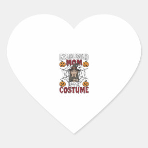 Vermoeide Moeder Is Kostuum Halloween Heks Koffie Hart Sticker