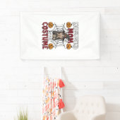 Vermoeide Moeder Is Kostuum Halloween Heks Koffie Spandoek (Insitu)