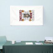 Vermoeide Moeder Is Kostuum Halloween Heks Koffie Spandoek (Beurs)