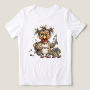 Vermoeide Moeder Kip Grappig Wanordelijk Haar Koff Tri-Blend Shirt