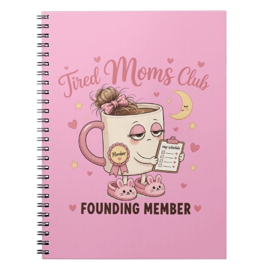 Vermoeide Moeder Laden Gelieve Coffee Funny Moeder Notitieboek (Voorkant)