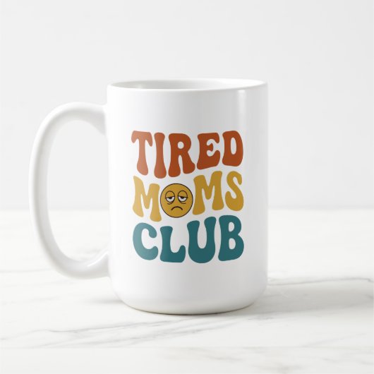 Vermoeide Moeder Moedersdag Retro Ouderwetse Moede Koffiemok (Links)
