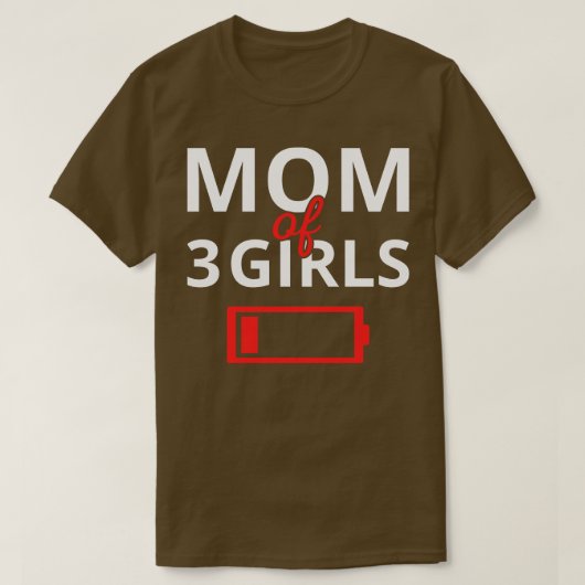 vermoeide moeder van 3 meisjes II T-shirt (Design voorkant)
