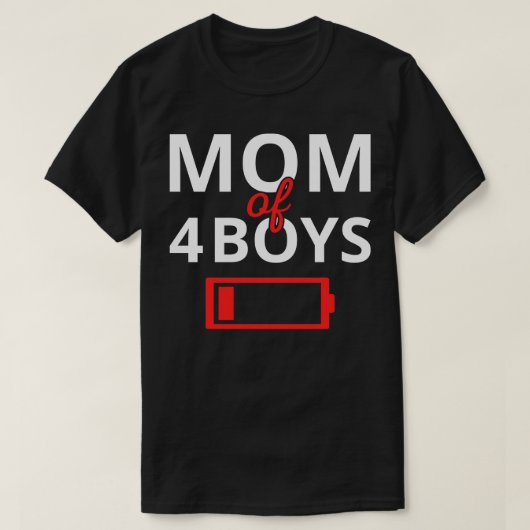 Vermoeide moeder van 4 jongens II T-shirt (Design voorkant)