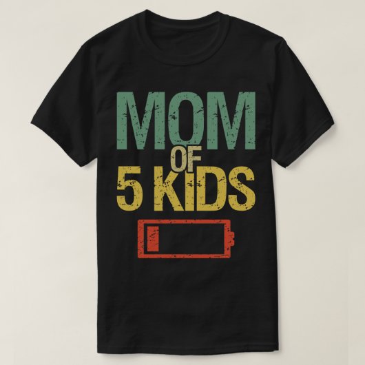 Vermoeide moeder van 5 Kinder I T-shirt (Design voorkant)