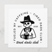 Vermoeide nieuwe papa club aangepaste datum grappi feestdagenkaart (Voorkant / Achterkant)