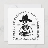 Vermoeide nieuwe papa club aangepaste datum grappi feestdagenkaart (Voorkant)