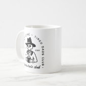 Vermoeide nieuwe papa club aangepaste datum grappi koffiemok (Voorkant links)