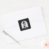 Vermoeide nieuwe papa club aangepaste datum grappi vierkante sticker (Envelop)