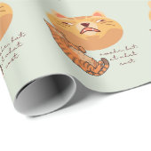 Vermoeide Oranje Kat Cadeaupapier (Rol Hoek)