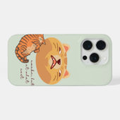 Vermoeide Oranje Kat iPhone Hoesje (Achterkant horizontaal)