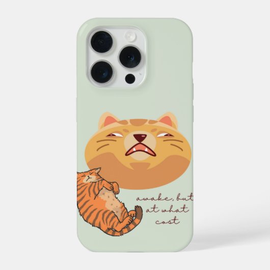 Vermoeide Oranje Kat iPhone Hoesje (Achterkant)