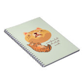 Vermoeide Oranje Kat Notitieboek (Rechterzijde)