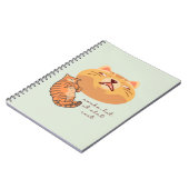 Vermoeide Oranje Kat Notitieboek (Linkerzijde)
