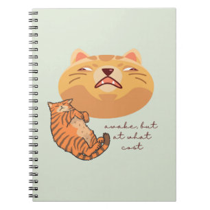 Vermoeide Oranje Kat Notitieboek