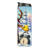 Vermoeide rendieren hebben koffie nodig thermosbeker (Geroteerd rechts)