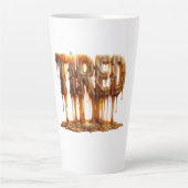 Vermoeide Smeltende Kaars Typografie Burnout Moede Latte Mok (Voorkant)