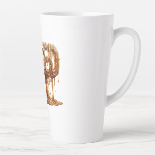 Vermoeide Smeltende Kaars Typografie Burnout Moede Latte Mok (Rechts)