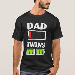 vermoeide tweeling vader lage batterij vader van t t-shirt