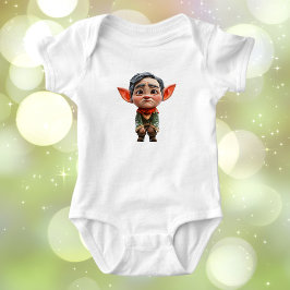 Vermoeide vader Kerst Elf Baby Bodysuit
