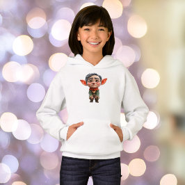 Vermoeide vader Kerst Elf Meisje Hoodie