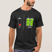 Vermoeide vader lage batterij vader van tweeling v t-shirt (Voorkant)
