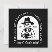 Vermoeide vaders club aangepaste grappige koffie l feestdagenkaart (Voorkant)