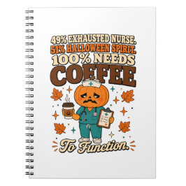 Vermoeide Verpleegster Halloween Geest Behoeft Kof Notitieboek