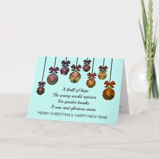VERMOEIDE WERELD VERHEUGT ZICH | Kerstmis Nieuwjaa Feestdagen Kaart (Voorkant)
