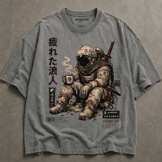Vermoeide Zwervers Ruimtevaarder Tri-Blend Shirt