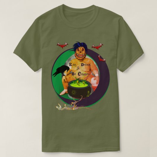 Vermoeidheid van schuitpomkin Halloween T-shirt (Design voorkant)