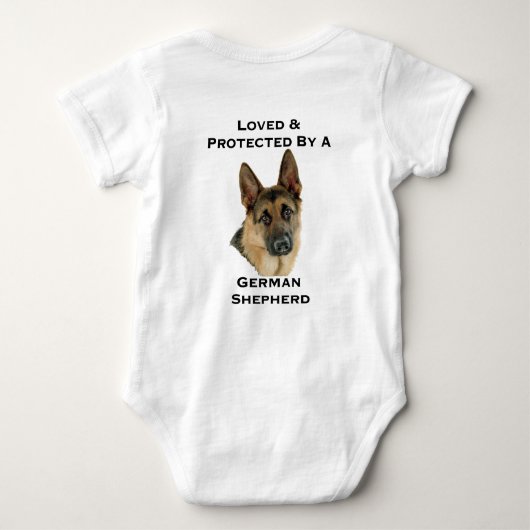Vermogen en beschermd door een Duitse herder Romper (Achterkant)