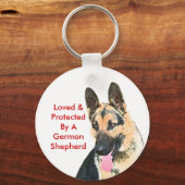 Vermogen en beschermd door een Duitse herder Sleutelhanger (Voorkant)