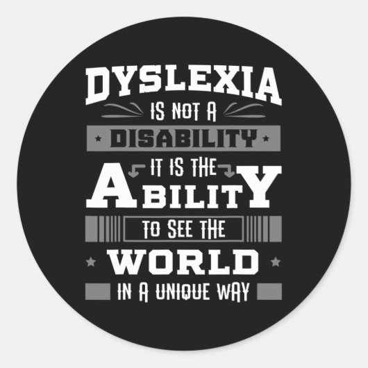 Vermogen Leerlint Disability Dyslectische Gift Ronde Sticker (Voorkant)