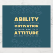 Vermogen, motivatie, houding en inspiratie bier etiket (Enkel label)