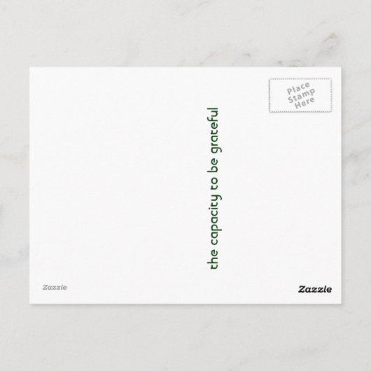 vermogen om dankbaar te zijn briefkaart (Achterkant)